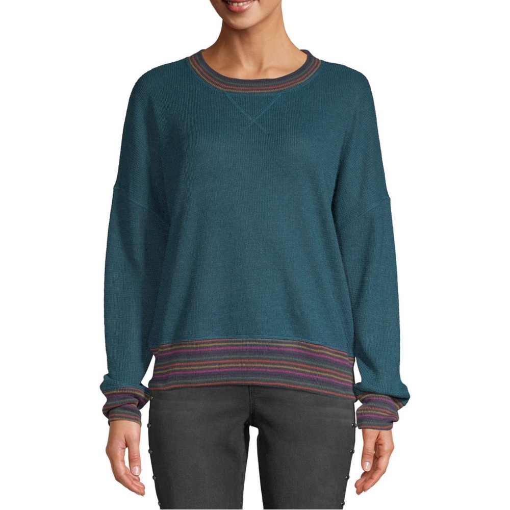 Waffle Crew Ringer Sweater
